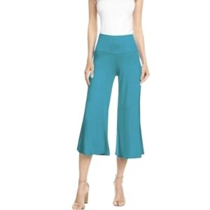 NWT Gaucho Pant L Turquoise Teal Wide-Leg Women's Pants Cropped